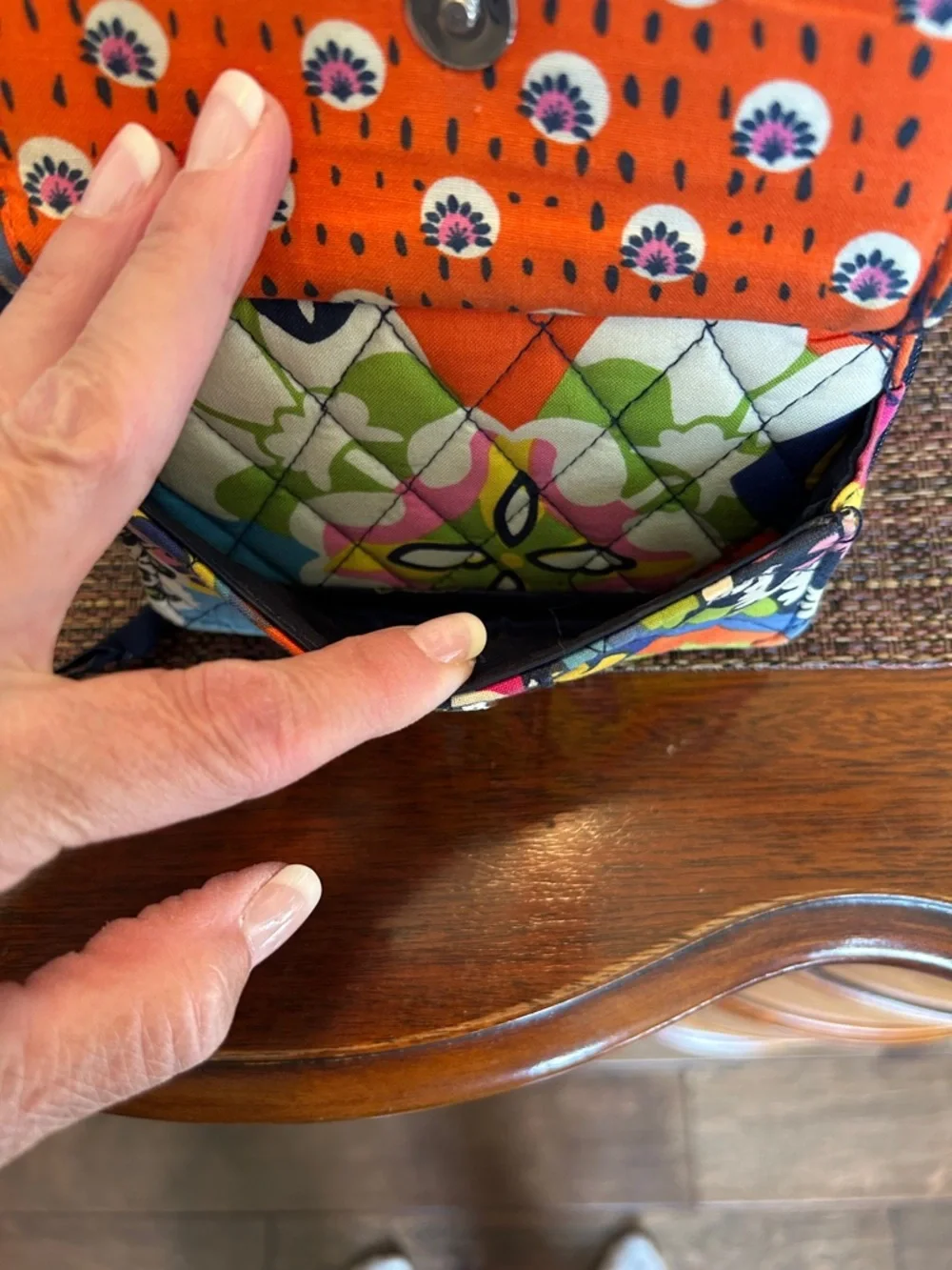 Vera Bradley Quilted Multi-Color Floral Clutch Wallet - Picture 8 of 11